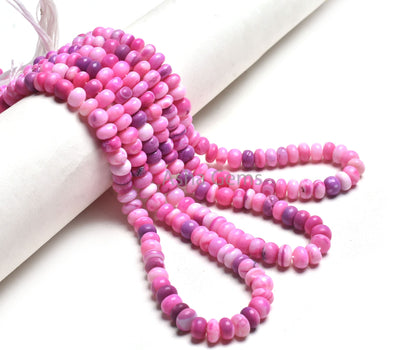 8-9 mm Shaded Pink Purple Opal Rondelle Shape Gemstone Beads,16"Strand Fine Opal Smooth Handmade Roundelle Beads, Opal Bead Necklace Jewelry