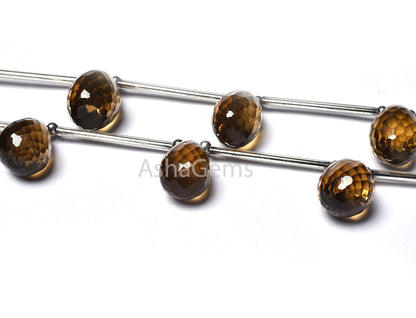 Top Quality Beer Quartz Faceted Drops Shape Beads, AAA Natural Beer Quartz Side Drill Teardrop Gemstone Beads For Necklace Jewelry Quartz