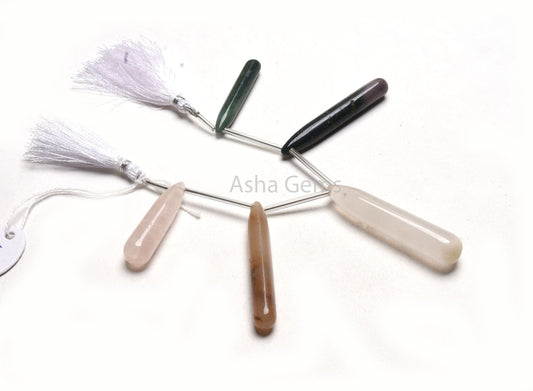 Beautiful Multi Disco Smooth Long Drop Shape Beads, Mix Gemstone Fancy Long Pencil Teardrop Side Drill Beads, Drop Disco Beads Jewelry Craft