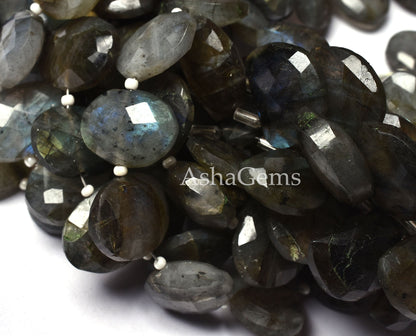 Beautiful Flashy  Black rainbow Faceted Oval Shape Beads,9" Strand Natural Fire Labradorite Fancy Oval Beads, Labradorite Beads Jewelry SALE