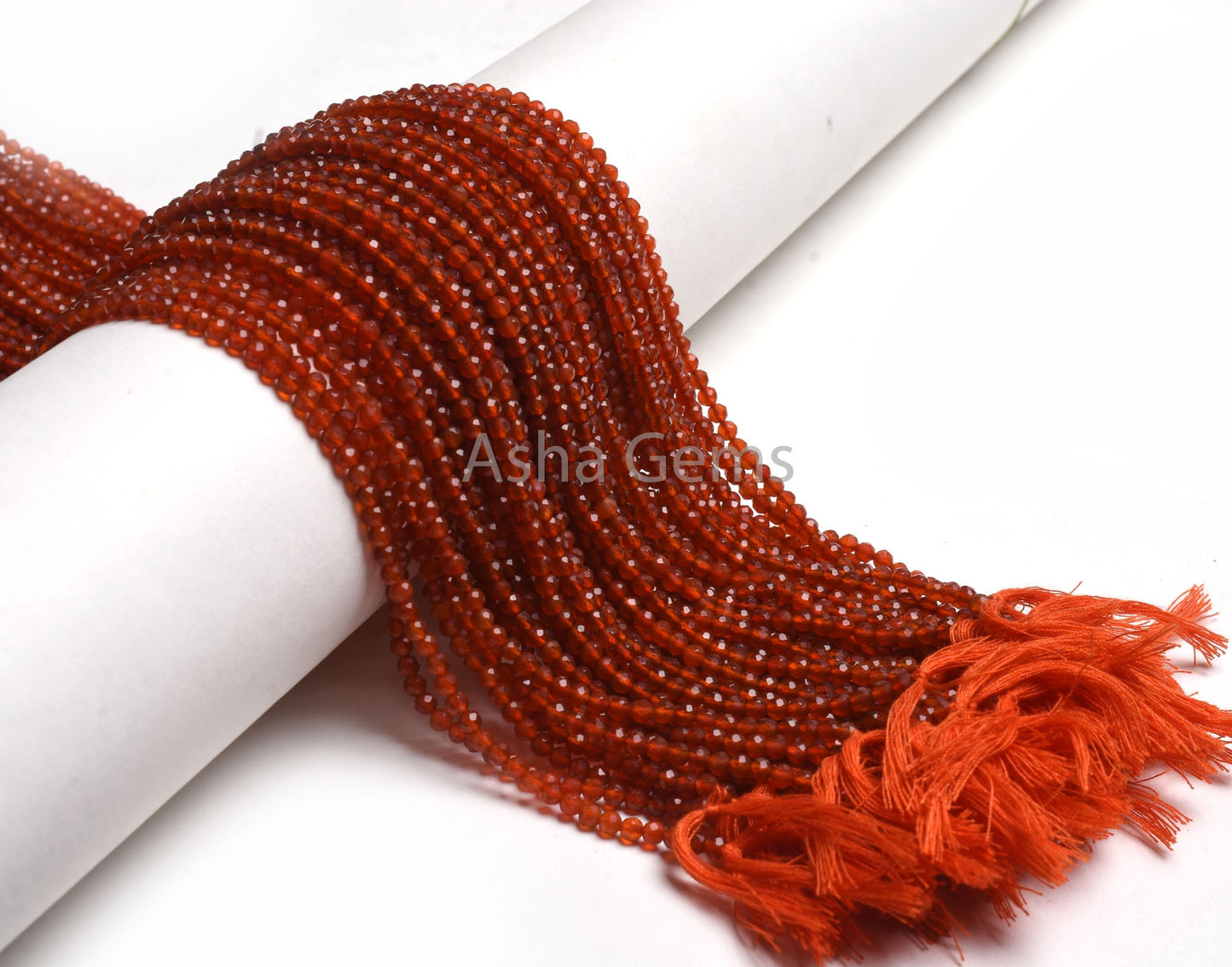 AAA Quality Carnelian Micro Faceted Rondelle Beads,3.25 mm Carnelian Beads, Red Orange Carnelian Machine Cut Gemstone Bead Necklace Jewelry
