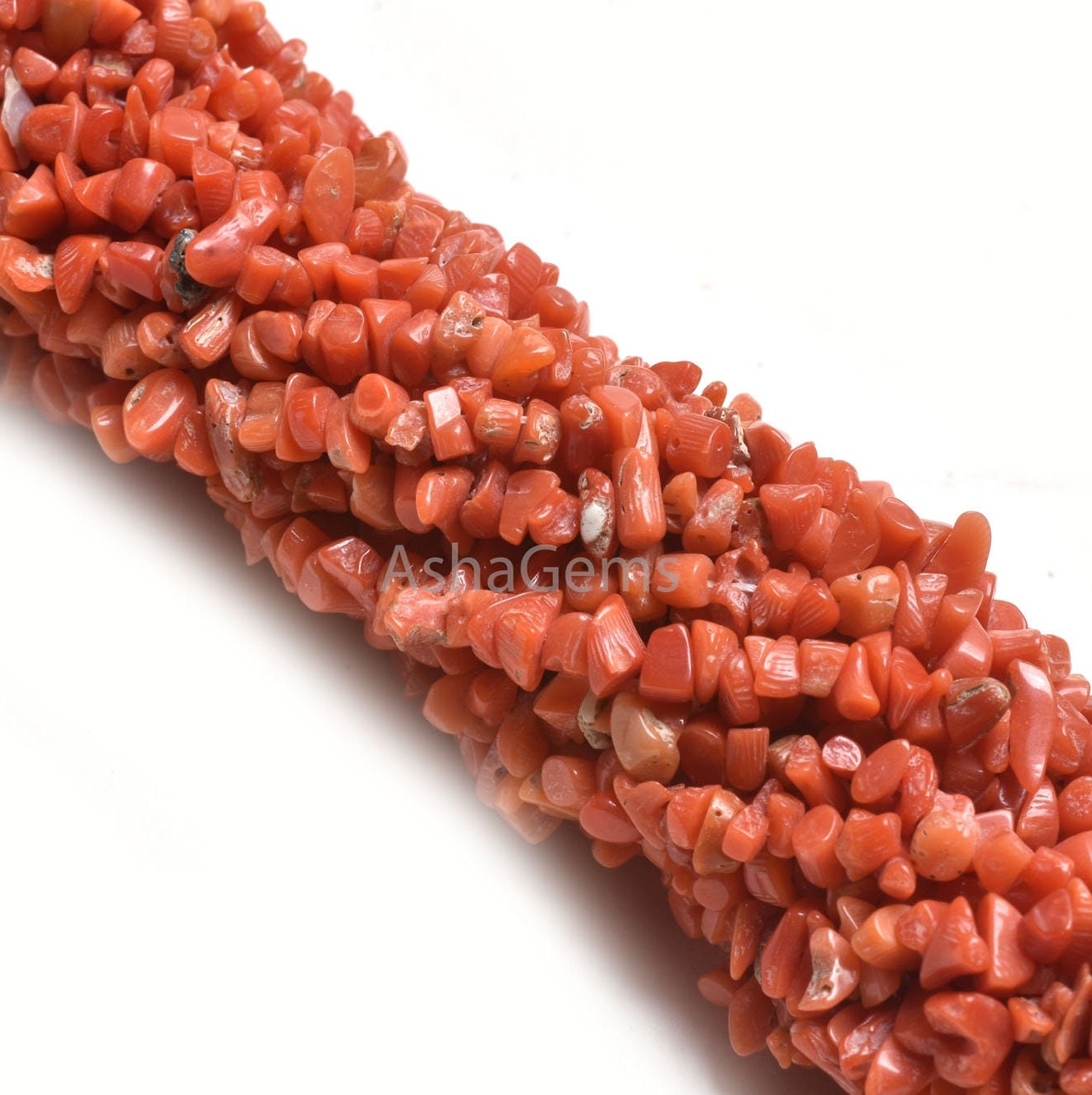 Natural Red Coral Uncut Chips Beads,34"Strand Real Coral Smooth Raw Rough Tiny Moonga Gemstone Precious Beads, Fine Coral Bead Jewelry Craft