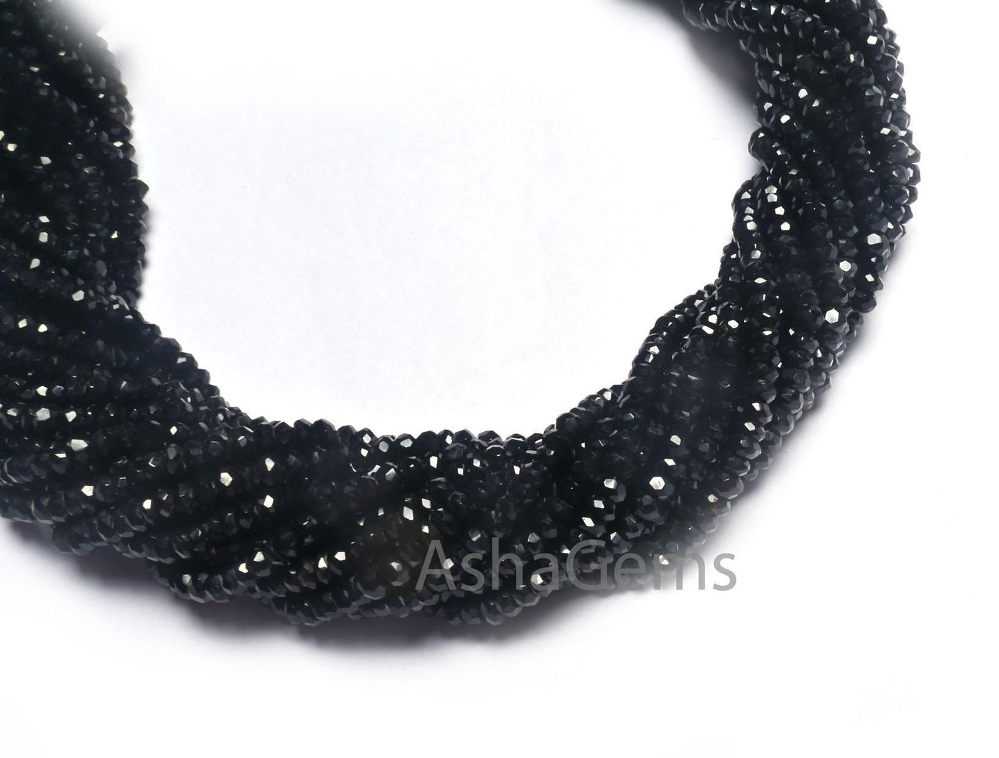 AAA Black Onyx Rondelle Shape Indian Machine Cut Beads, Beautiful Onyx  Faceted Gemstone Black Onyx Beads Jewelry Making Craft Necklace SALE