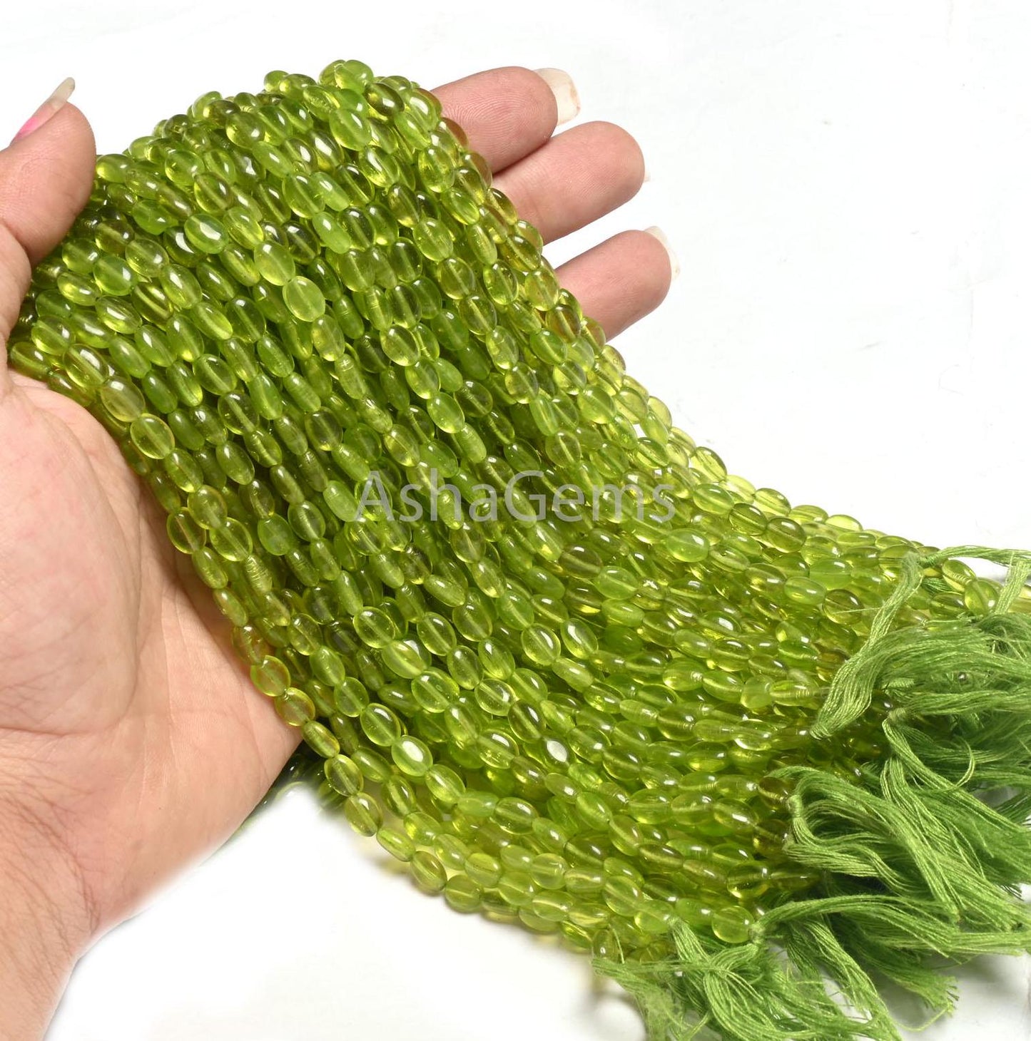 13" Beautiful Green Peridot Color Hydro Smooth Oval Shape Handmade Beads,5.5-7 mm Fine Green Hydro Plain Oval Bead Jewelry Making Craft SALE