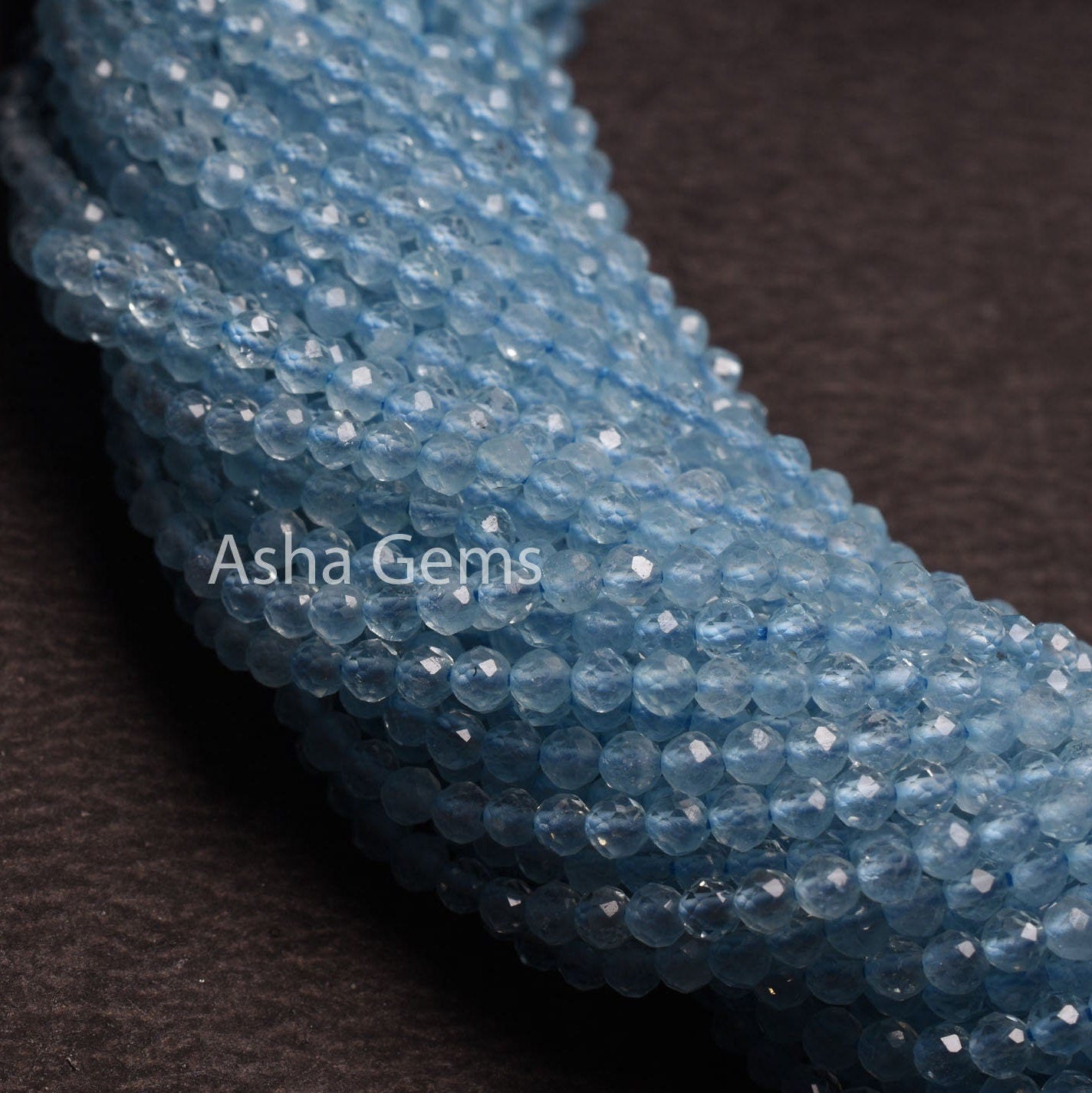 AAA Quality Blue Aquamarine Micro Cut Gemstone Beads,2.5 mm Natural Aquamarine Machine Cut Rondelle Beads, Real Blue Aquamarine Bead Jewelry
