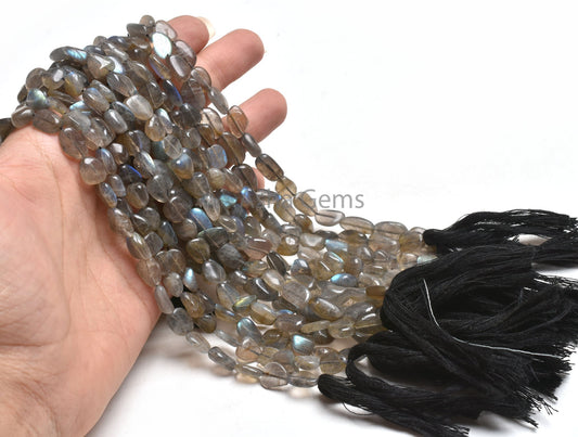 14" Strand Natural Labradorite Smooth Nugget Gemstone Beads, Beautiful Multi Blue Fire Labradorite Uneven Tumble Straight Drill Bead Jewelry