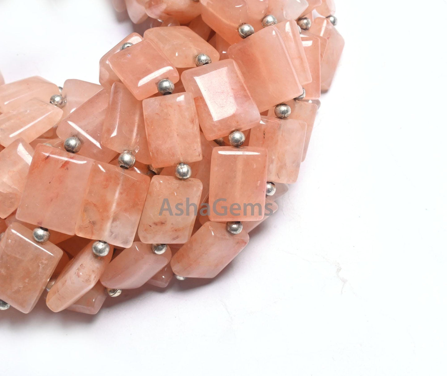 Light Peach Quartz Smooth Rectangle Handmade Beads, Beautiful Pink Quartz Fancy Chicklet Shape Straight Drill Gemstone Beads Jewelry Makings
