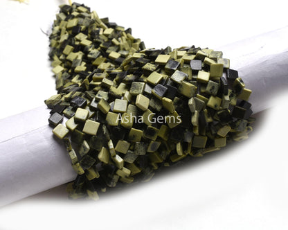 Natural Jasper Fancy Kite Shape Smooth Gemstone Beads,13" Shaded Green Black Jasper Square Side Drill handmade Jasper Beads Jewelry Crafts