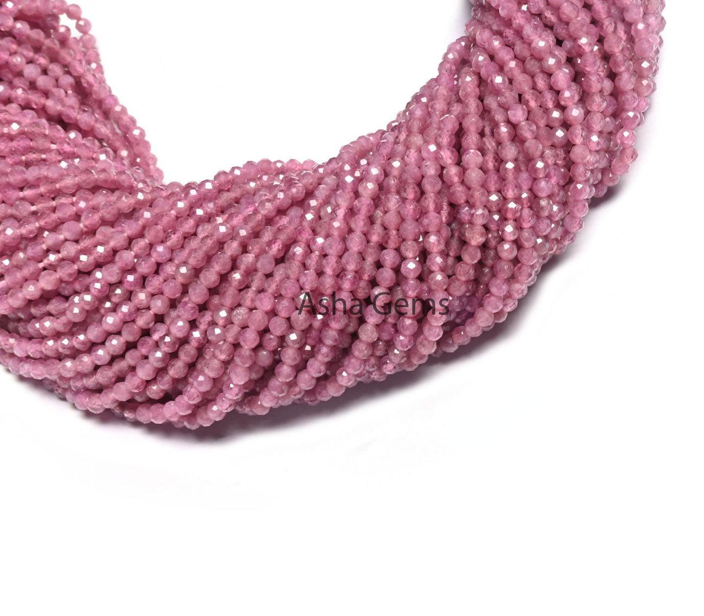 2.5 mm Fine Quality Pink Tourmaline Micro Cut Faceted Rondelle Gemstone Loose Beads, Natural Tourmaline Tiny machine cut Bead Jewelry Crafts