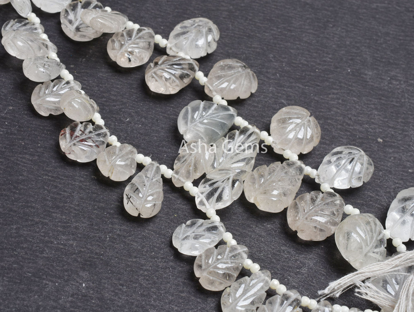 Beautiful White Rutile Carved Pears Shape Beads,9" Strand, Natural Rutile Carved Teardrop Beads,Rutile Carve Beads Handmade Jewelry Making