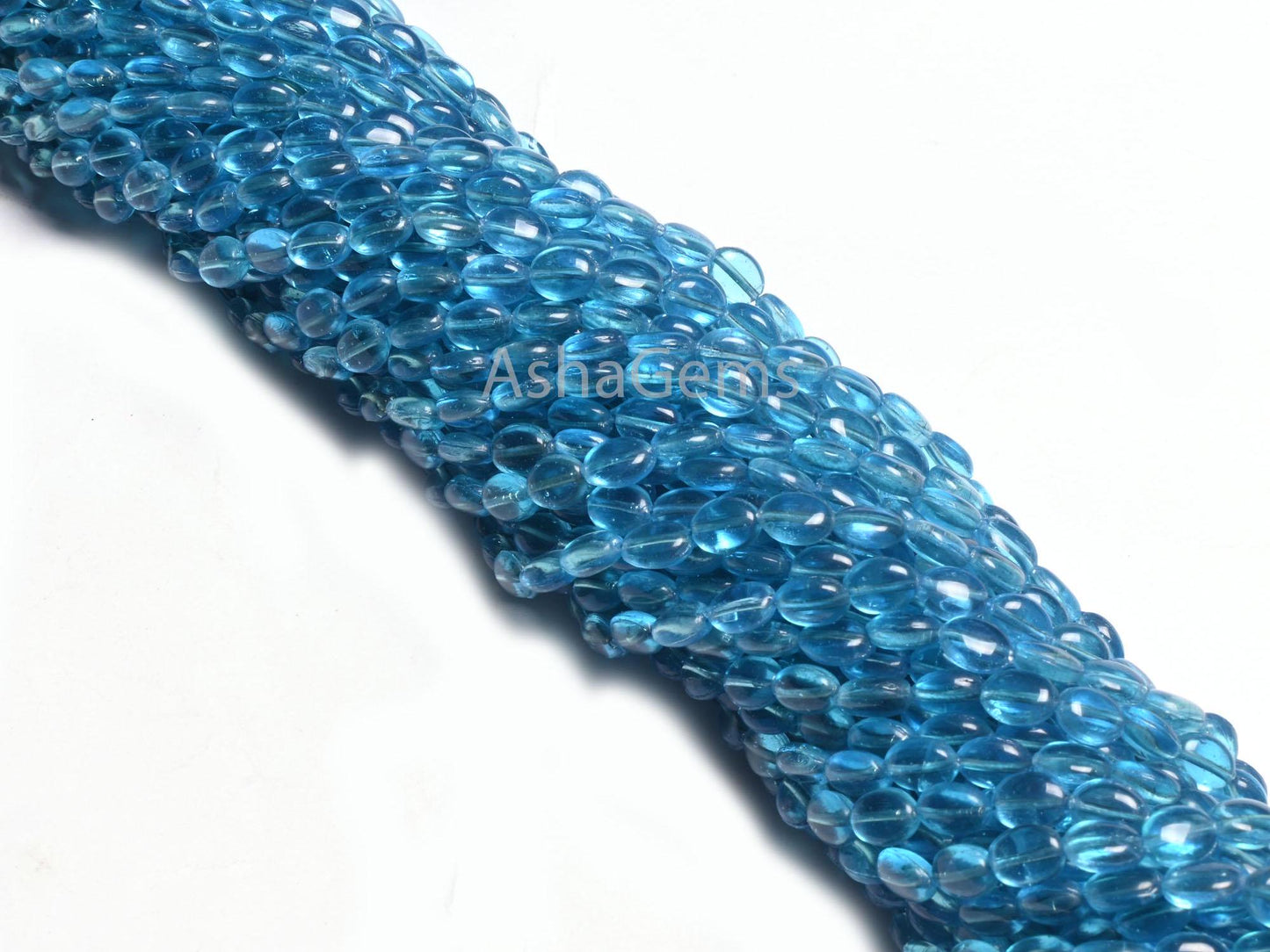 13.5" Fine Quality Blue Topaz Color Hydro Smooth Oval Shape Beads,5.5-7.5 mm Blue Hydro Plain Oval Handmade Beads Jewelry Making Crafts SALE