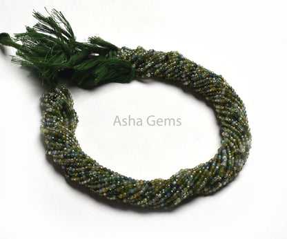 Beautiful Green Tourmaline Micro Cut Faceted Beads,2 mm Natural Tourmaline Machine Cut Rondelle Gemstone Beads, Shaded Green Tourmaline Bead