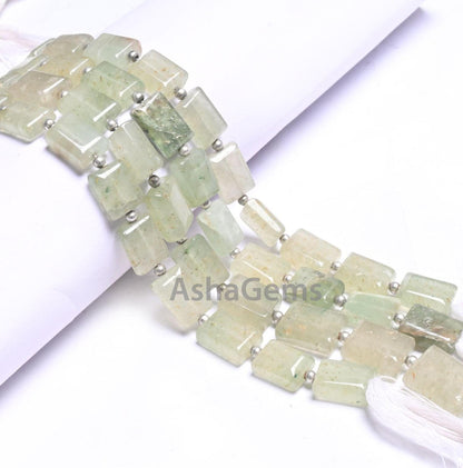 Beautiful Light Green Aventurine Smooth Rectangle Shape Gemstone Beads,9"Natural Aventurine Fancy Chicklet Handmade Margaj Bead Jewelry SALE