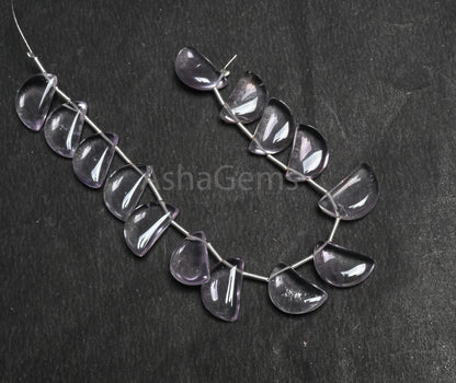 Natural Pink Amethyst Smooth D Shape Fancy Gemstone Beads,10-16 mm Amethyst Half Moon Side Drill Handmade Plain Beads Jewelry making Crafts