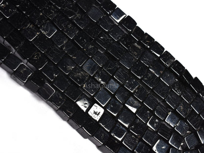 AAA Black Spinel Box Shape Smooth Beads,16" Strand Natural Black Spinel Smooth 3D Cube Box Beads, Spinel Loose Gemstone, Jewelry Craft SALE