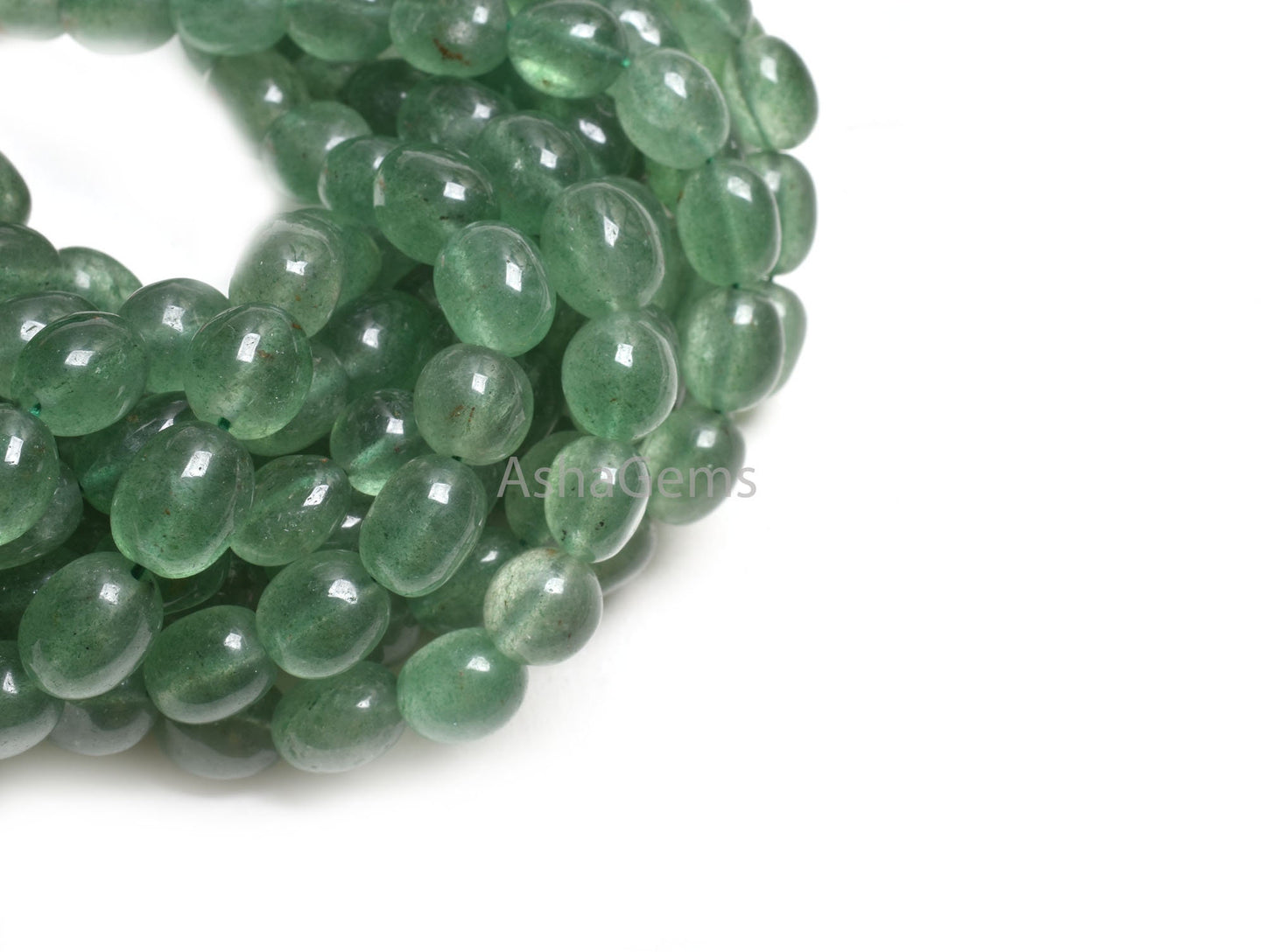 Beautiful Strawberry Quartz Smooth Puff Oval Beads, Natural Green Strawberry Plain Handmade Uneven Oval Gemstone Bead, Fine Strawberry Beads