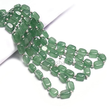 Natural Green Strawberry Quartz Fancy Puff Rectangle Shape Gemstone Beads, Fine Strawberry Handmade Rectangle Handmade Beads Jewelry makings