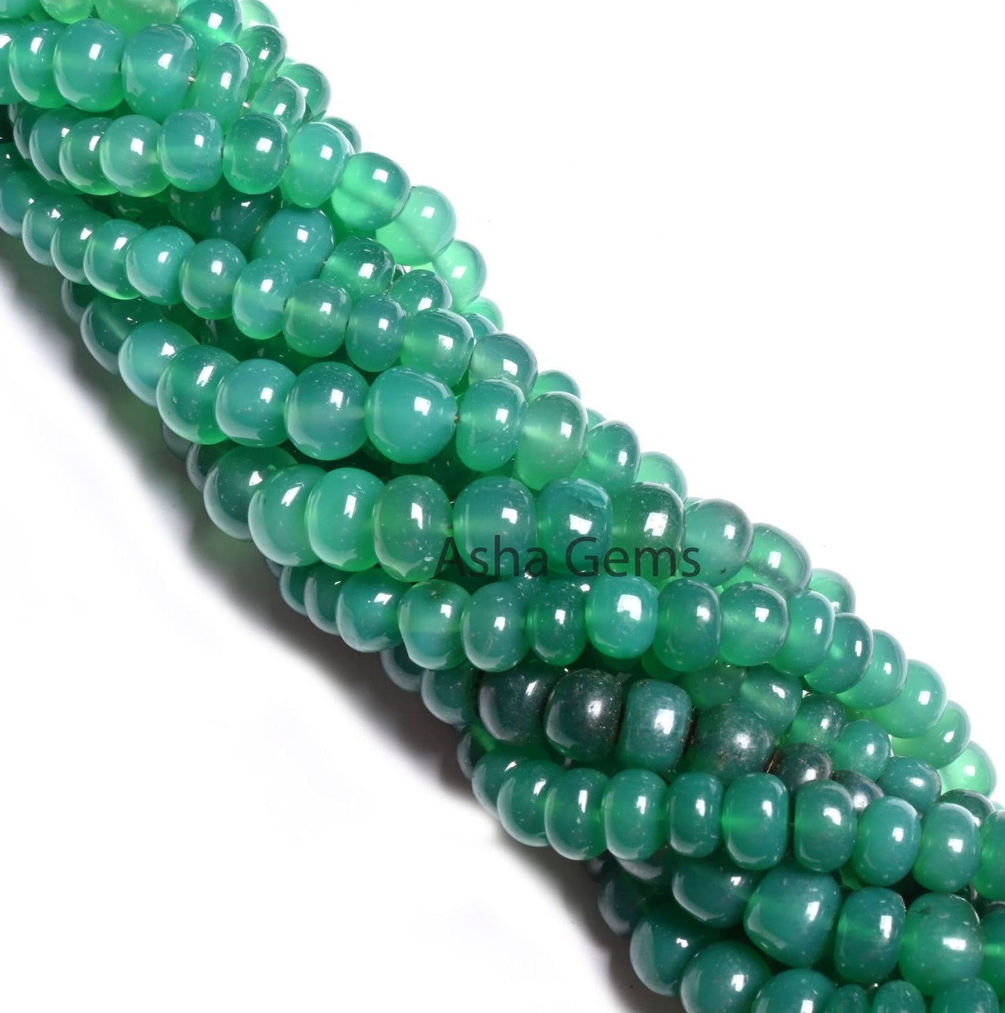 Shaded Green Onyx Smooth Rondelle Shape Gemstone Loose Beads, Green Onyx Beads, Fine Onyx Plain Handmade Rondelle Beads Jewelry Makings SALE
