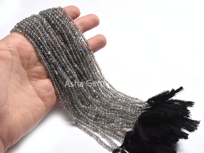 3 mm Labradorite Smooth Round Ball Beads,13" Strand Black Rainbow Round Gemstone Beads, Multi Blue Fire Natural Flash Labradorite Beads SALE