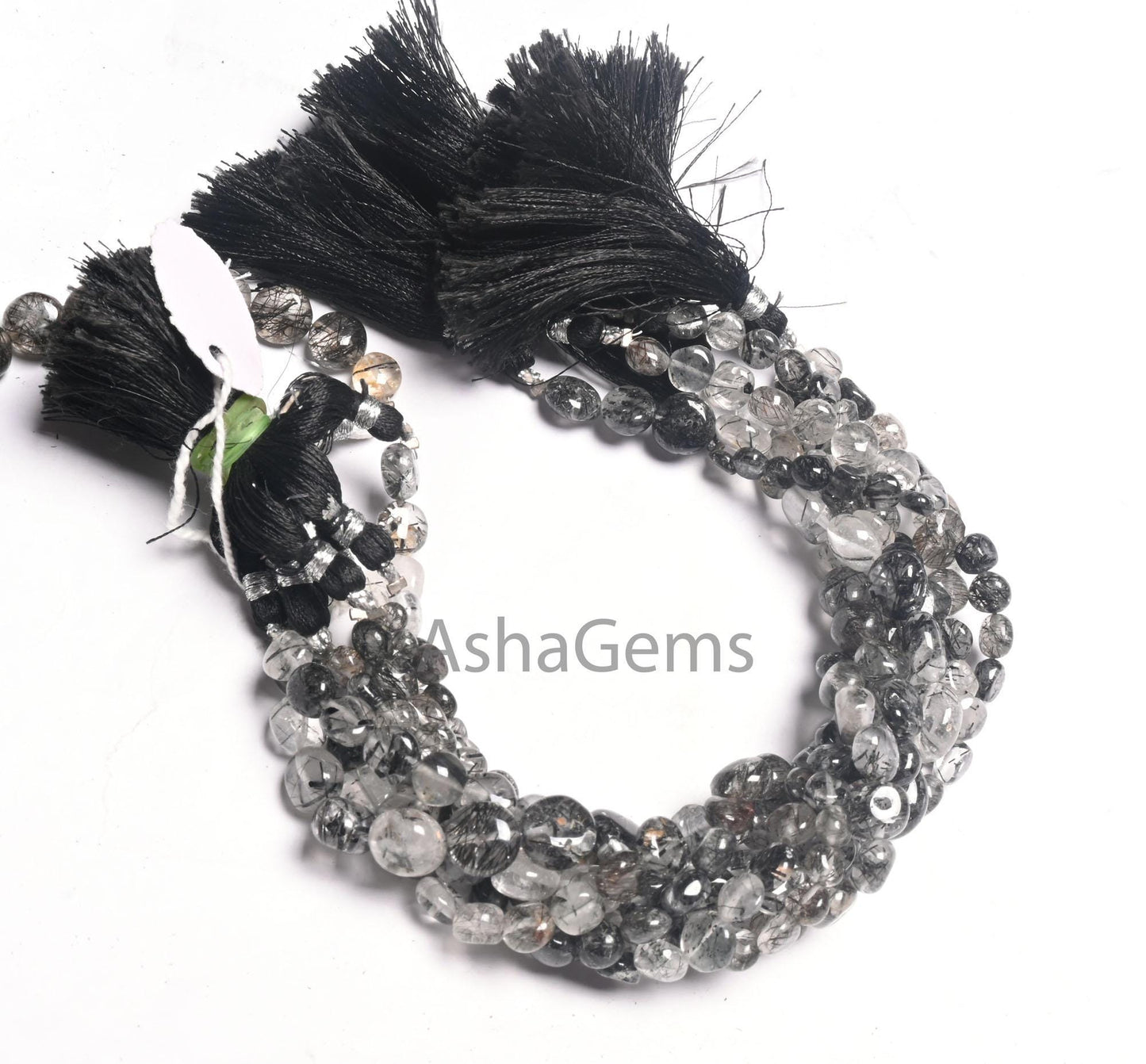 Beautiful Black Rutile Smooth Coin Shape Gemstone Beads,8-12 mm Natural Rutile Coin Handmade rutilated Quartz Bead Jewelry making Craft SALE