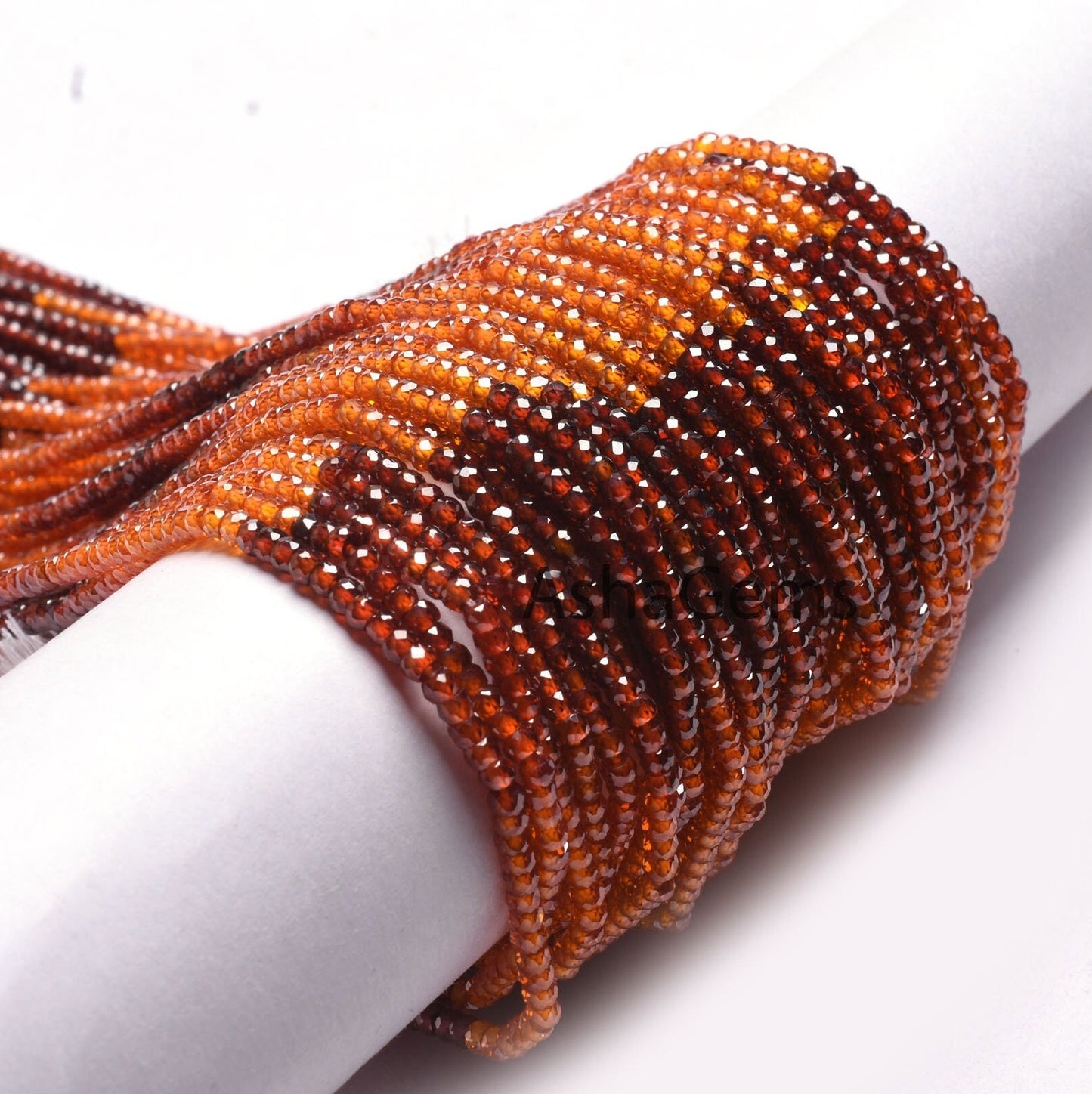 Shaded orange red zircon Faceted Rondelle Beads,13" Strand Cubic zirconia beads,3mm AAA Zircon Micro Cut Machine Cut Bead Jewelry Craft SALE