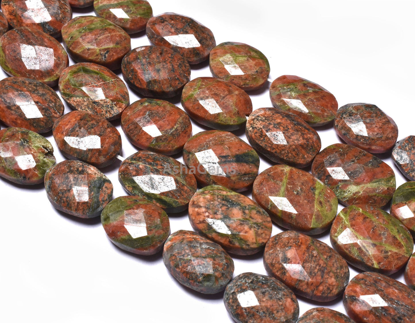 11" Strand Beautiful Unakite Faceted Oval Shape Beads,Natural Unakite Faceted Handmade Beads, Unakite Loose Beads, Unakite Jewelry Crafts