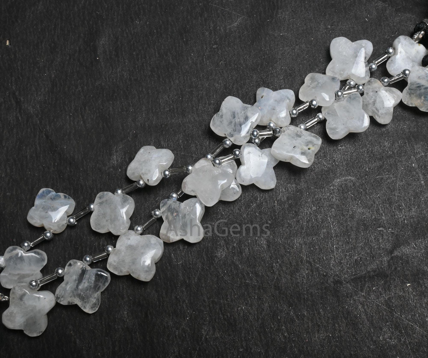 Beautiful White Rainbow Moonstone Carve Flower Gemstone Beads, Blue Fire Rainbow carving handmade Fancy Side Drill Beads Jewelry Craft SALE