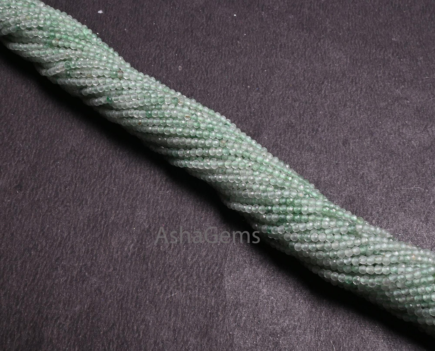 2 mm Natural Green Strawberry Quartz Faceted Rondelle Micro Cut Beads,13" AAA Quality Strawberry Machine Cut Gemstone Tiny Bead Jewelry SALE