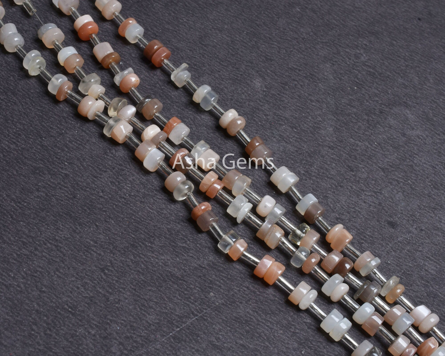 Natural Multi Moonstone Smooth Tyre Gemstone Beads,5.5mm Multi Color Shaded Moonstone Wheel Shape Beads,8"Moonstone Beads Jewelry Craft SALE