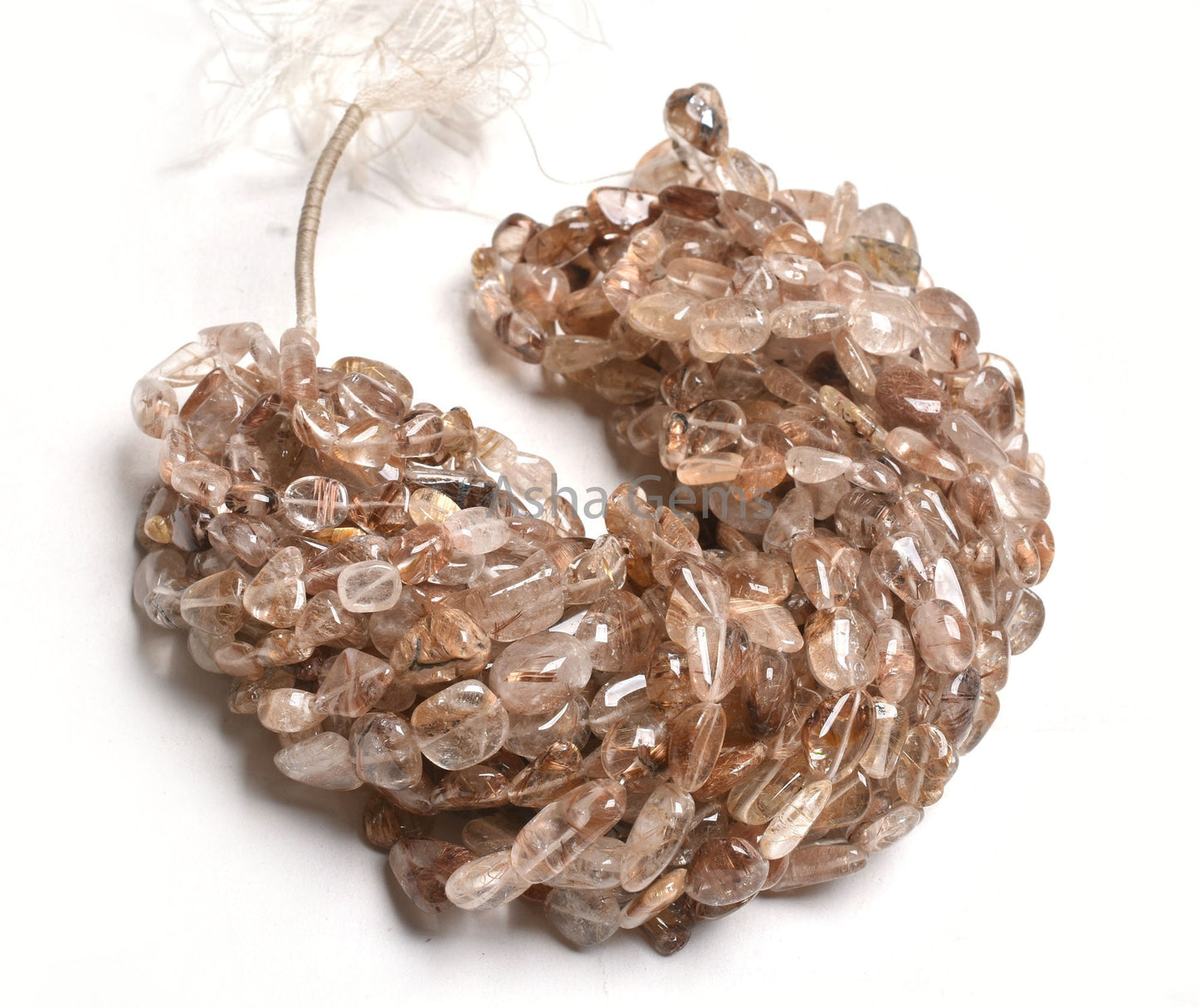Beautiful Copper Rutile Smooth Nugget Gemstone Beads, Shaded Rutile Plain Handmade Tumble Beads, Natural Rutilite Beads Jewelry Crafts SALE