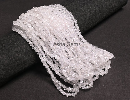 White Herkimer Diamond Uneven Nugget Gemstone Beads,4-6 mm Diamond Quartz Polish Rough Raw Drill Beads, Herkimer Diamond Bead Jewelry Craft