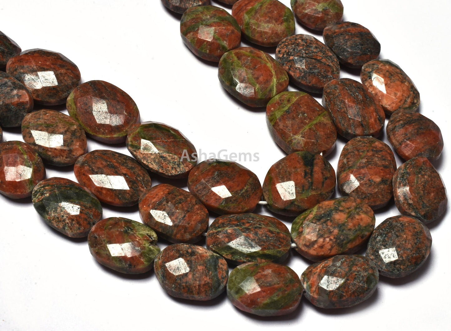 11" Strand Beautiful Unakite Faceted Oval Shape Beads,Natural Unakite Faceted Handmade Beads, Unakite Loose Beads, Unakite Jewelry Crafts