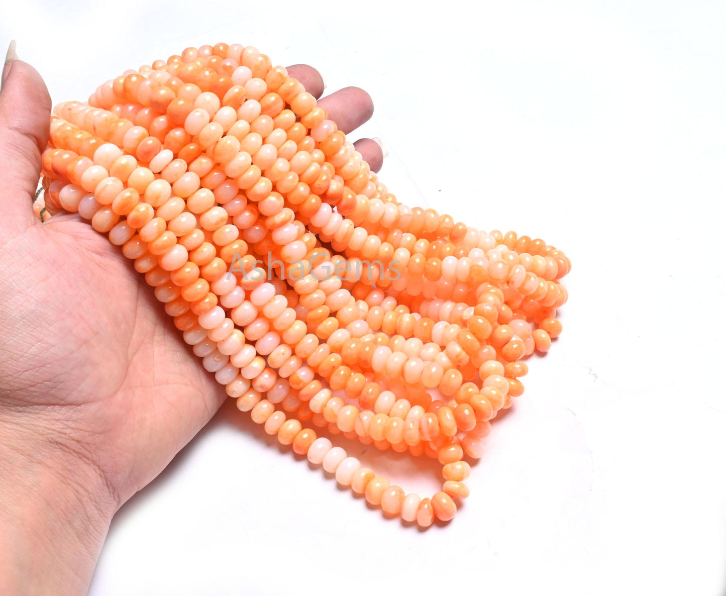 Beautiful Shaded Orange Opal Smooth Rondelle Beads, AAA Fire Opal Color beads, carrot Orange opal Plain Gemstone beads Necklace Jewelry SALE