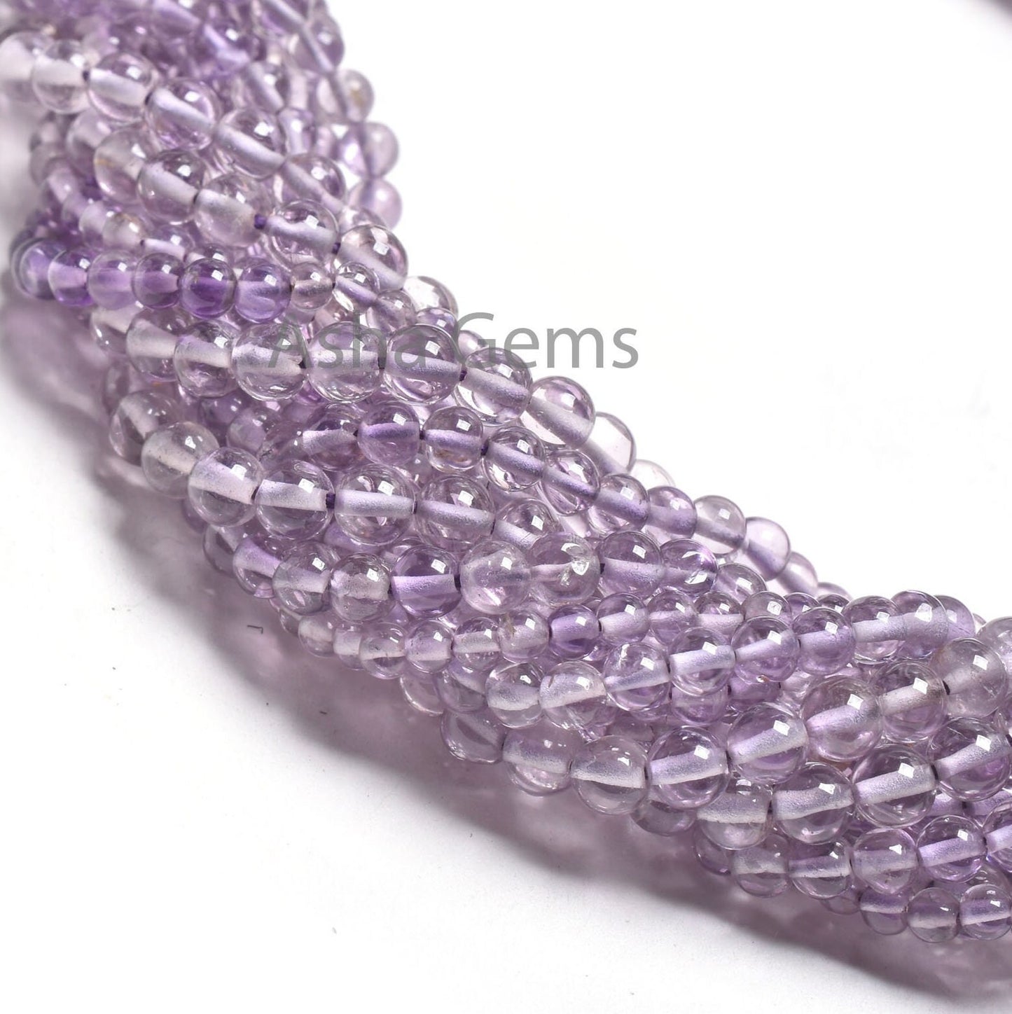 Light Purple Amethyst Smooth Round Shape Gemstone Beads, Fine Brazil Amethyst Round Ball Beads, Blue Amethyst Bead Jewelry Making Craft SALE
