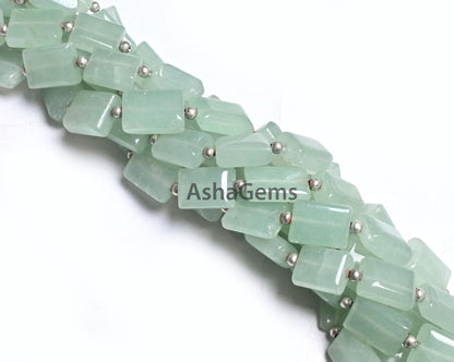 Fine Aventurine Fancy Chiclet Shape Gemstone Beads,9" natural Green Aventurine Rectangle Handmade Straight Drill Margaj Beads Jewelry making