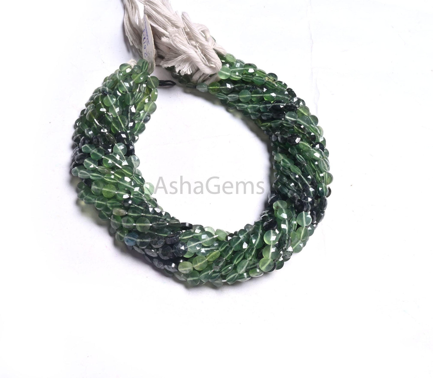 6 mm AAA Serpentine Faceted Coin Shape Gemstone Loose Beads, Shaded Green Serpentine Machine Cut Coin Serpentine Beads Jewelry Makings Craft