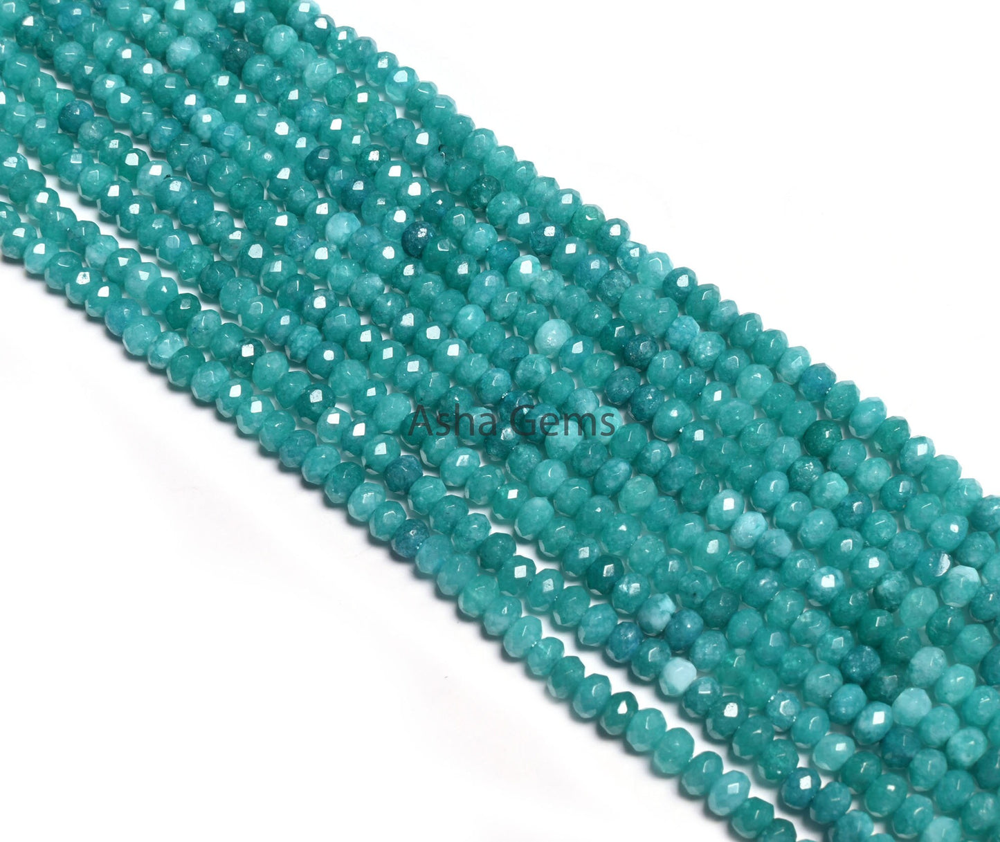 14"Strand Pine Blue Green Jade faceted Rondelle Shape Beads,4.5mm Fine Jade Quartz machine cut Gemstone Loose Bead Jewelry Making Craft SALE