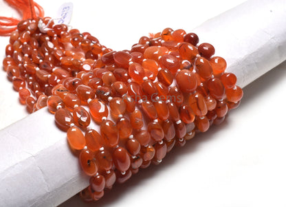 10" Strand Red Carnelian Handmade Oval shape smooth Beads, Carnelian Uneven Oval Straight Drill Gemstone Carnelian Bead Jewelry Crafts SALE