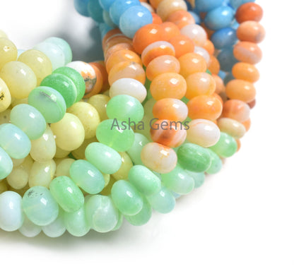 Beautiful Rainbow color Shaded Opal Rondelle Gemstone Beads, AAA Quality Multi Color Disco Opal Plain handmade Beads Opal Jewelry Craft SALE