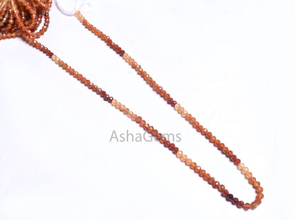 AAA Quality Natural Hessonite Garnet Micro Cut Rondelle Beads,3 mm Shaded Brown Hessonite Machine Cut garnet Faceted Bead Jewelry Craft SALE
