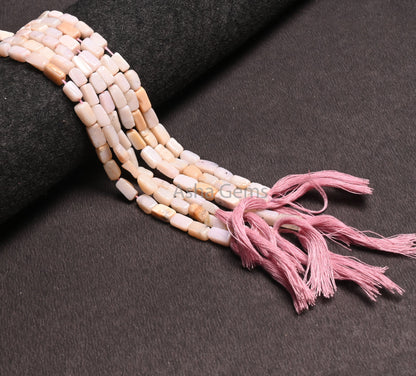 Pink Opal Smooth Rectangle Shape Gemstone Beads,4.5-9.5 mm Shaded Pink Opal Smooth Handmade Rectangle Straight Drill Bead Jewelry Craft SALE