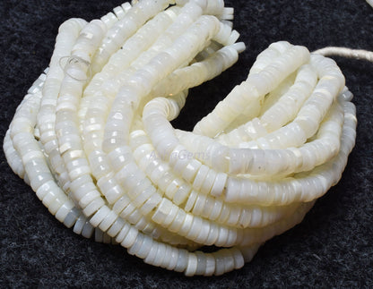 Natural white Opal Smooth Gemstone Beads, White Opal Plain Tyre Shape Beads,8 mm Opal Heishi Tyre Beads For jewelry Making Handicrafts SALE