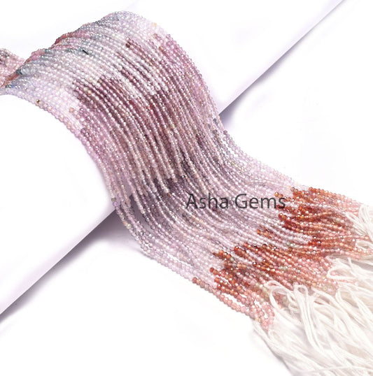 AAA Quality 13"Strand Natural Multi Spinel Micro Cut Rondelle Faceted Gemstone Beads,1.9 mm Natural Spinel Tiny Beads, Jewelry Making Crafts
