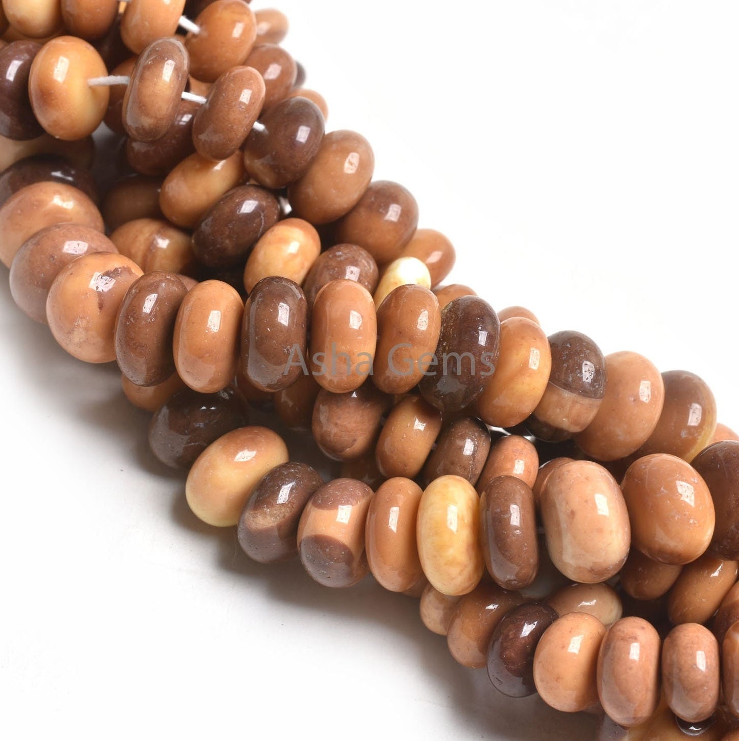 Beautiful Shaded Chocolate Brown Opal Smooth Gemstone Beads, Opal Plain Rondelle Handmade Beads, Boulder Opal Bead Jewelry Making Craft SALE