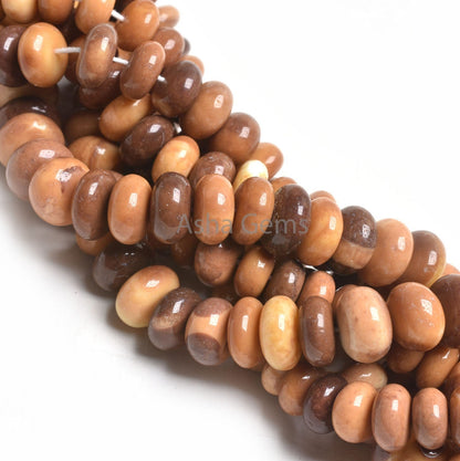 Beautiful Shaded Chocolate Brown Opal Smooth Gemstone Beads, Opal Plain Rondelle Handmade Beads, Boulder Opal Bead Jewelry Making Craft SALE