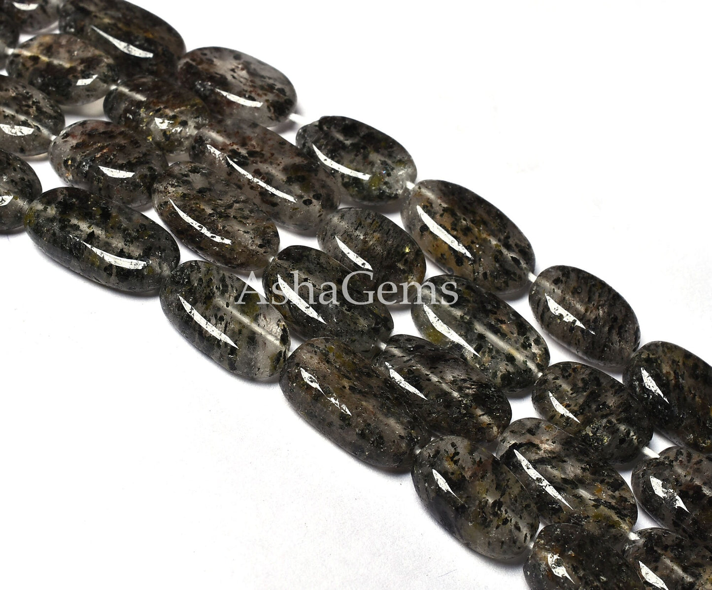 Amazing Black Dot Quartz Smooth Uneven Oval Shape Gemstone Beads, Black Dot Quartz Plain Oval Beads, Quartz Handmade Loose Beads For Jewelry