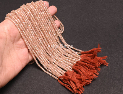 Beautiful Cubic Zircon Micro Cut Rondelle Faceted Beads 3mm AAA Quality Light Imperial Brown Zircon Faceted Gemstone Bead Jewelry Craft SALE