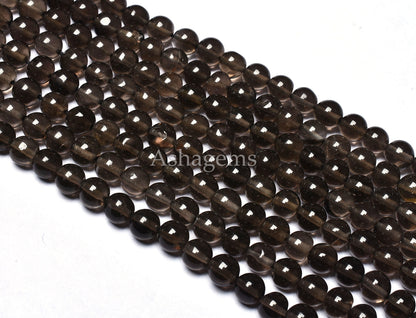 Natural Smoky Quartz Smooth Round Ball Shape Beads,Beautiful Smoky Plain Round Beads,13 Inch Strand, Smoky Gemstone Beads Jewelry Craft SALE