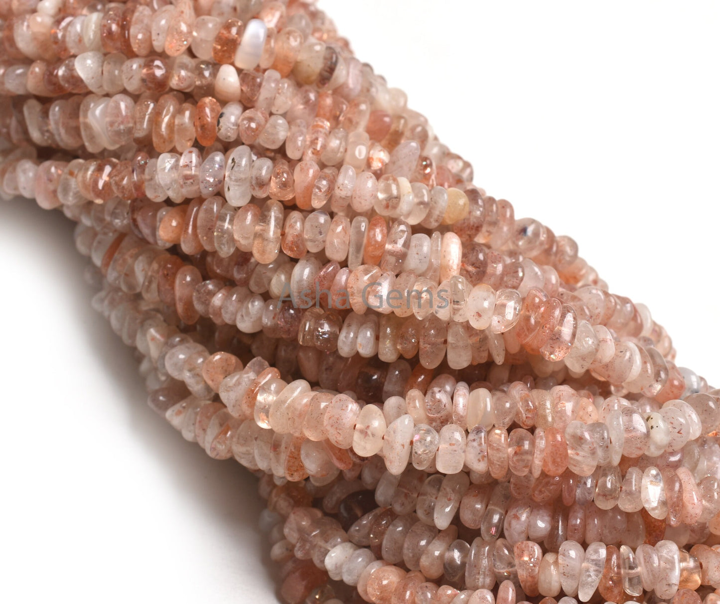 Sunstone Uncut Chip Beads,9/18" Strand Shaded Orange Red Sunstone Uneven Rough Gemstone Bead Natural Sunstone Smooth Bead Jewelry Craft SALE