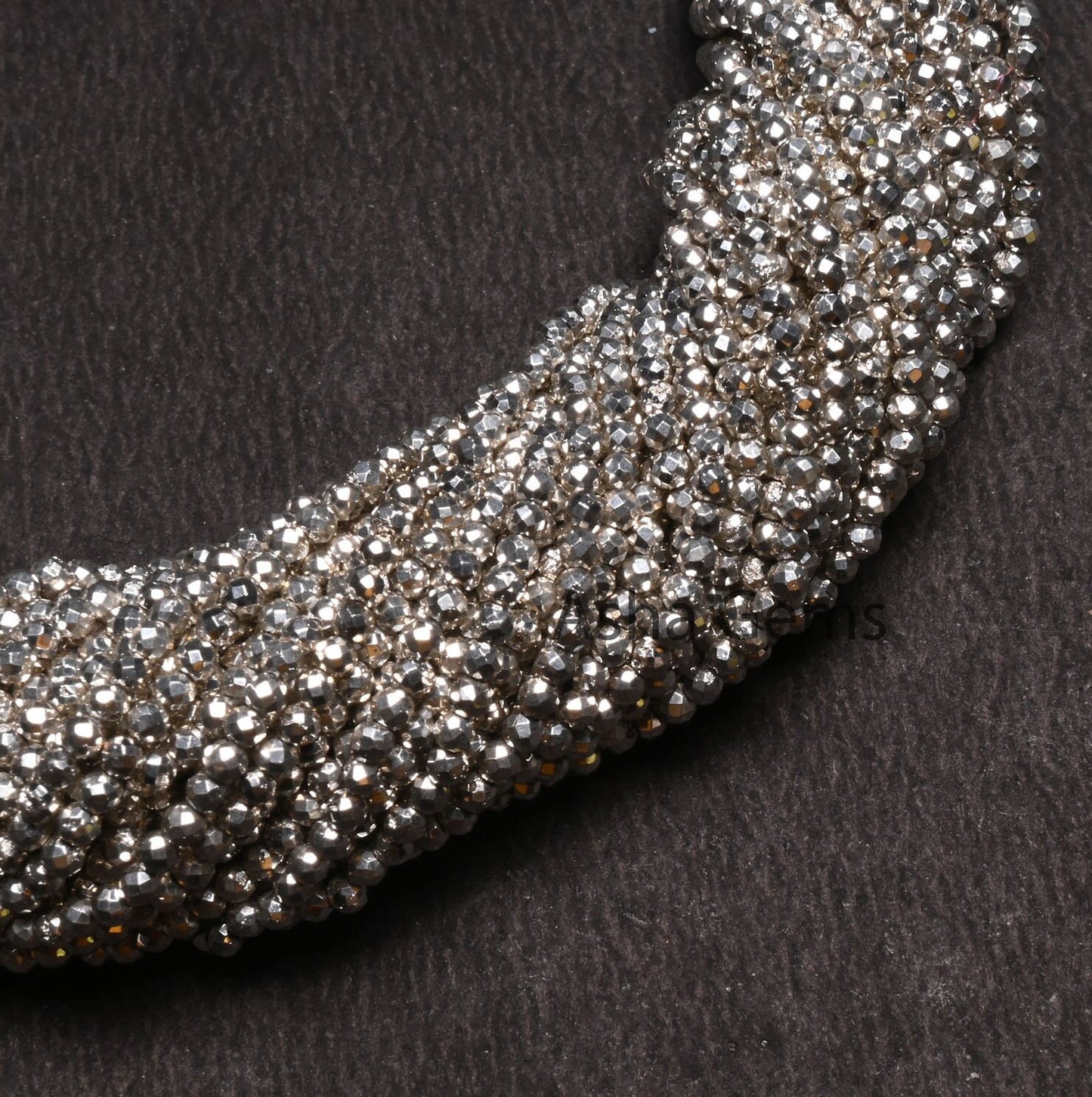 2 mm Beautiful Silver Pyrite Micro Cut Gemstone Loose Beads, Natural Pyrite Faceted Machine Cut Rondelle Shape Beads,13" Pyrite Bead Jewelry